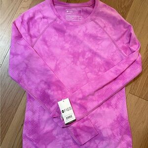 Figs Tie-Dye Pink Cloud Long Sleeve Salta seamless underscrub